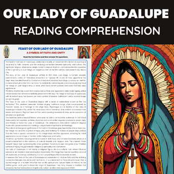 Preview of Feast of Our Lady of Guadalupe Reading Worksheet | Mexican Tradition
