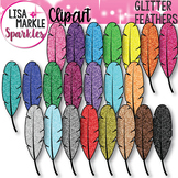Feather Clipart with Glitter