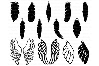 Download Feather Earring Svg Wing Earring Svg Tear Drop Svg Pendant Svg Files