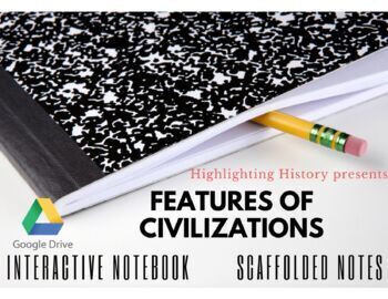 Preview of Features of Civilization Guided Notes | Distance Learning