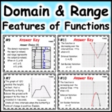 Domain, Range, Features of Functions, and more Task Cards 