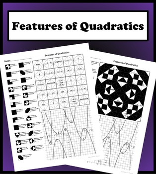 Preview of Features of Quadratics Color Worksheet