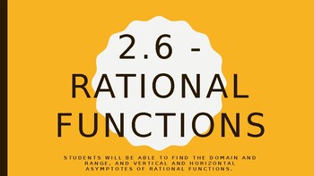 Preview of Features of Rational Functions Powerpoint