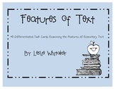 Features of Text: Differentiated Task Cards