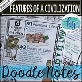 Features of a Civilization Doodle Notes and Digital Guided Notes