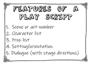 Features of a Play Script Display Poster (Teacher-Made)