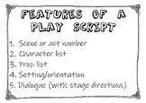Features of a Play Script anchor chart