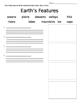 Features of the Earth Worksheet by Mr Superman School Store | TPT