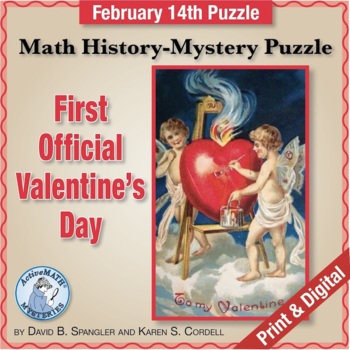 Preview of Feb. 14 Math & Holidays Puzzle: First Valentine's Day | Graphing; Integers