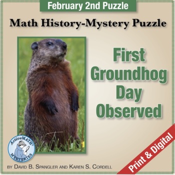 Preview of Feb. 2 Groundhog Day Holiday Math Puzzle | Mixed Review | Repeating Decimals