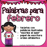 February Vocabulary Words in SPANISH - Febrero