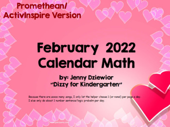 Preview of February 2022 Calendar Math for the Promethean Board (ActivBoard)