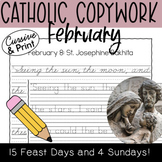 February 2024 Catholic Copywork BUNDLE | Valentines | Ash 