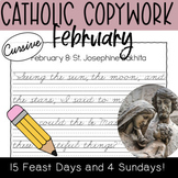 February 2024 CURSIVE Catholic Copywork | Valentines | Ash