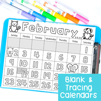 February 2024 Calendar Activities, Number Tracing + Blank Calendar ...