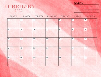 Preview of February 2024 Calendar Template