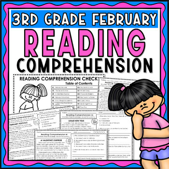 Preview of February - 3rd grade Reading Passages with Comprehension Questions