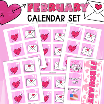 Preview of February ABAB Pattern Calendar Set!