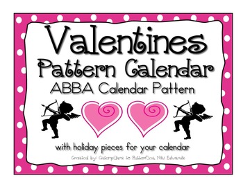 Preview of February ABBA Pattern Calendar- Pieces/Clip Art
