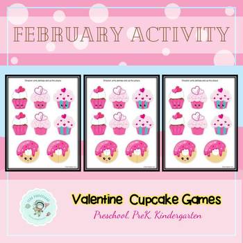 February Activities Cupcake Matching Activities by TeKa Kinderland