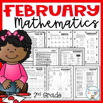 Preview of February Activities | Math Packets with math worksheets for 2nd grade
