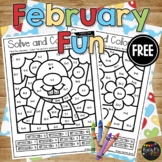 February Activities No Prep Fun Worksheets Math Color by C