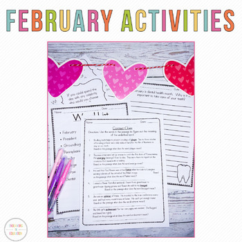 Preview of February Activities and Worksheets | Packet for Fast Finishers