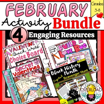 February Activity Bundle: Valentine Activities & Black History ...