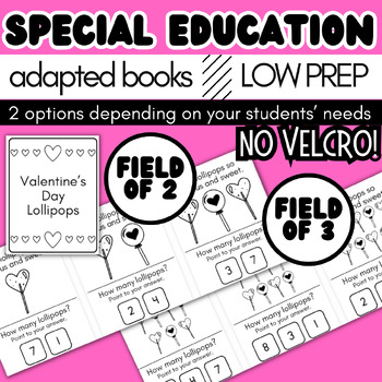 Preview of February Adapted Book - Special Education Math Counting Adaptive Valentines Day