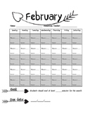 February Arrow Reading Logs