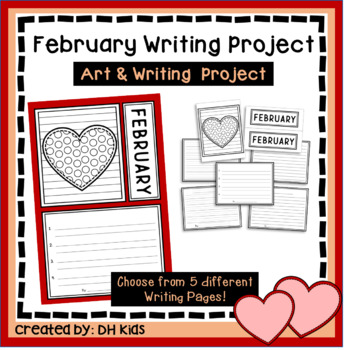 February Art & Writing Project - Heart Art - Valentine's Day Bulletin Board