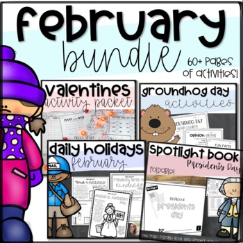 February BUNDLE- February Daily Holidays, Groundhog Day, Valentine's Day