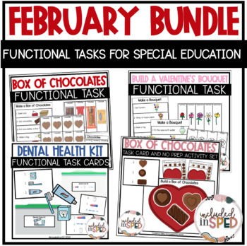 Preview of February BUNDLE of Functional Tasks and Student Projects for Special Education