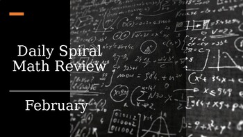 Preview of February Bell Ringer Spiral Middle School Math Review