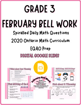 Preview of February Bell Work for Grade 3 (Ontario Math & EQAO)