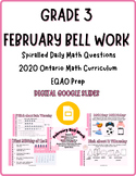 February Bell Work for Grade 3 (Ontario Math & EQAO)