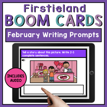 Preview of February Boom Cards Writing Distance Learning Digital Writing