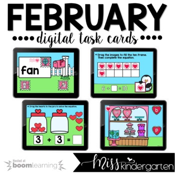 Preview of February Boom Cards™ for Kindergarten