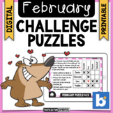 February Brain Teasers & Challenge Puzzles | Boom Cards | 