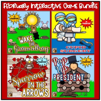 Preview of February Bundle:  Interactive Games for PowerPoint