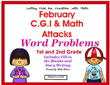 Preview of C.G.I & Math Attack Common Core February Combo Pack!
