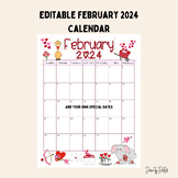 Editable February Calendar 2024