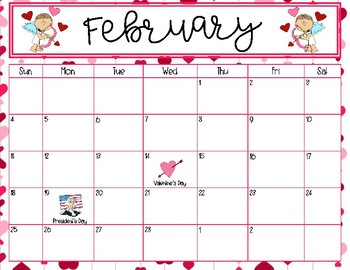 Preview of February Calendar