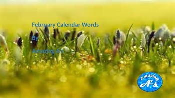 Preview of February Calendar & Daily Vocabulary