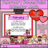 February Calendar Math - in PowerPoint - use with or witho