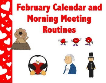 Preview of February Calendar & Morning Routines for Smartboard