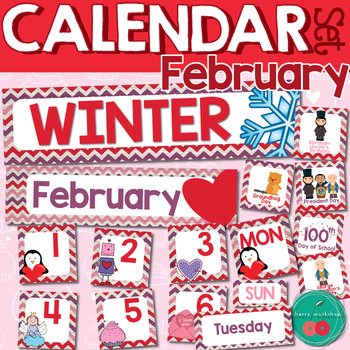 February Calendar Number Cards, Math and Activities