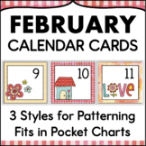 February Calendar Numbers - Monthly Calendar Cards Set Poc