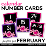 February Calendar Numbers - Valentine Number Cards for Cen