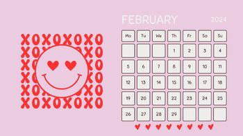Preview of February Calendar Slide/Desktop Background